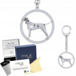 Mejk Jewellery Ezüst kulcstartó kutyával Porcelaine 925 Ajándék Ékszer Gravírozás (Porcelaine)