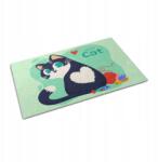 Wallmuralia Gumírozott aljú szőnyeg, aranyos cicás kültéri lábtörlő 90 cm x 60 cm (010650720020000088067)