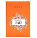  Könyvnaptár A5 2026 Éves tervező Narancs Név Virágok Varázsló (Planer 26 Pomarańczowy Imię Kwiaty)