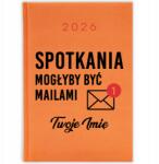  Naptár 2026 Narancssárga Határidőnapló Ajándék Irodai Használatra Korpo E-mailek (KALENDARZ POMARAŃCZOWY MAILE)