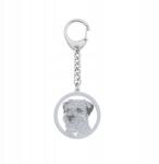 Mejk Jewellery Ezüst kulcstartó kutyával Border Terrier 925 Ékszer Ajándék Dedikáció Gravírozás (BRELOK Z BORDER TERRIER)