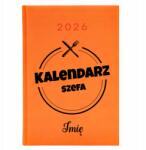  Könyvnaptár A5 2026 Narancssárga tervező a szakács számára Kreator (Planer 26 Pomarańczowy Dla Szefa Kuchni)