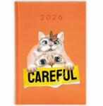 FunnyCase Könyvnaptár 2026 Careful Narancssárga Tervező Ajándék Mix Minták (Kalendarz Pomarańczowy CAREFUL)
