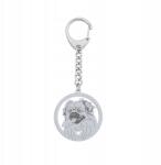 Mejk Jewellery Ezüst kulcstartó tibeti spániel 925 Nő Gravírozás Ingyenes (Spaniel Tybetański)