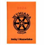  Könyvnaptár A5 2026 Éves tervező Narancssárga Gumiabroncs váltó varázsló (Planer 26 Pomarańczowy Zmiana Opon)