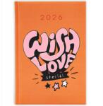  Könyvnaptár A5 2026 Narancssárga Ajándék tervező Wish Love Minták (Kalendarz 26 Pomarańczowy Wish Love)