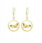 Mejk Jewellery Aranyozott fülbevaló basset hound kutyával, 925-ös akasztóval Ingyenes gravírozás Ajándék nőknek (KOLCZYKI BASSET)