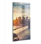 Wallfluent Üvegkép Étkezőbe Függőleges New York Manhattan és a naplemente (010010010200100074909)