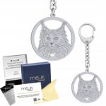 Mejk Jewellery Ezüst kulcstartó Maine Coon 925 Ajándék ékszer Gravírozás (gadżet do kluczy z kotem Maine Coon)