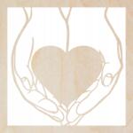 Graw-Cer Négyzet kéz szív koszorú 60cm moha rénszarvaszuzmó 3d ajándék kép dekoráció dísz (kws60nie)