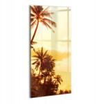 Wallfluent Fotó-Üvegkép Falra, Művészi Kivitelben, Nappaliba Napos pálmafák a tengerparton (010010010170100075306)