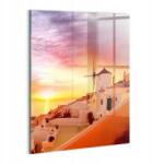 Wallfluent Tartós Üvegkép Falra Santorini Régi Szélmalommal 60x80 (010010010230100037651)