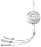 JOYROOM Универсален USB кабел с Lightning, microUSB и USB-C конектори (120 см) - Joyroom Colorful Series 3-in-1 Retractable USB Cable (бял) (S-A40)