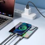 JOYROOM Универсален USB кабел с Lightning, microUSB и USB-C конектори (120 см) (черен) - Joyroom 3-in-1 Charging Cable (S-1T3015A5)