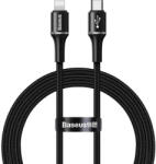 Baseus USB-C към Lightning кабел за Apple устройства с Lightning порт (100 см) - Baseus Halo USB-C to Lightning Cable (CATLGH-01) (черен) (CATLGH-01)
