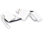  USB кабел-кутийка 2.0 (сгъваем кабел) за iPhone, iPod и устройства с microUSB (бял)
