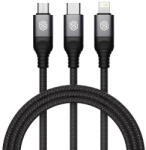 Nillkin Универсален USB-A кабел с Lightning, microUSB и USB-C конектори (150 см) - Nillkin Swift Pro 3-in-1 USB-A Fast Charging Cable 4.4A (черен) (NLK1516)