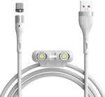 Baseus Кабел с магнитни конектори за Apple продукти с Lightning, microUSB и USB-C (100 см) - Baseus Zinc Magnetic Safe Fast Charging Data Cable (CA1T3-B02) (бял) (CA1T3-B02)