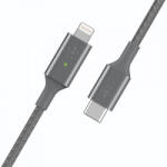 Belkin MFI сертифициран USB-C към Lightning кабел за Apple устройства с Lightning порт (120 см) - Belkin Boost Charge Smart LED USB-C to Lightning Cable(сив) (CAA006bt04GR)
