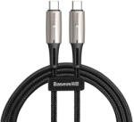 Baseus Кабел с въжена оплетка за устройства с USB-C порт (100 см) - Baseus Water Drop USB-C to USB-C Cable PD 2.0 60W (CATGH-J09) (черен) (CATSD-J01)