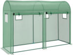 Outsunny Sera Tunel cu 2 Usi si 4 Ferestre Cadru in otel Acoperire in PE, Verde 300x100x200cm | Aosom Romania (845-416)
