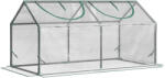 Outsunny Mini Sera de Gradina sera pentru plante cu 2 Ferestre Rulou si Copertina PVC Anti-UV, Transparenta | Aosom Romania (845-368V04)