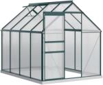 Outsunny Sera pentru plante din aluminiu kit sera de gradina walk-in din policarbonat cu ventilatie, Verde | Aosom Romania (845-540V01GN)
