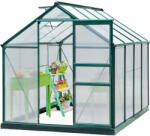 Outsunny Seră de Grădină cu Bază, Fereastră, Ușă Glisantă și Structură din Aluminiu, 190x252x201 cm, Verde Închis | Aosom Romania (845-059)