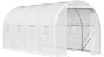 Outsunny Sera tunel cu 8 ferestre si usa rulanta, sera de gradina tunel pentru plante, 5x2x2m, alb | Aosom Romania (845-071V02)