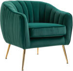 HOMCOM Fotoliu Elegant din Catifea Verde cu Picioare Metalice Aurii Confort Superior pentru Living | Aosom Romania (833-725GN)
