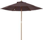 Outsunny Umbrelă de Soare pentru Grădină, Structură din Lemn, Φ250 cm, Ideală pentru Exterior | Aosom Romania (01-0582)
