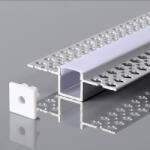 V-TAC LED szalag profil, ezüst/fehér fedő, 2000mm, V-TAC, 23173 (23173)