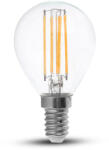 V-TAC LED izzó átlátszó filament Clear gömb alakú E14, 6w, 3000K, meleg fehér, 600lm, 300°, fehér, CRI>80, V-TAC, 212845 (212845)