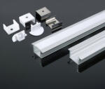 V-TAC LED szalag profil, ezüst/fehér fedő, 2000mm, V-TAC, 3357 (3357)