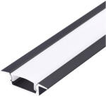 Kobi Süllyeszthető LED profil szett P02 opál fedlappal 2000 mm fekete, KOBI-004631 (KOBI-004631)