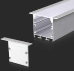 V-TAC VT-8126 Szerelőkészlet diffúzorral LED szalaghoz, süllyesztett, 2000 x 50 x 35 mm, fehér (2871)