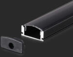 V-TAC LED szalag profil, fekete/fekete fedő, 2000mm, V-TAC, 2873 (2873)