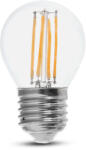 V-TAC LED izzó átlátszó filament gömb alakú E27 130LM/W, 6w, 6400K, hideg fehér, 800lm, 300°, CRI>80, V-TAC, 2853 (2853)