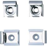 Delabie tükörrögzítő szett, 2 db fix, 2 db rugós rögzítőelem, rozsdamentes acél, max. 6 mm / 8 kg