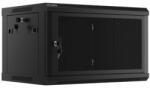 Lanberg WF01-6406-23B 19 6U SZÉL: 600mm MÉLY: 450mm MAG: 379mm lapraszerelt perforált ajtós fekete fali rack szekrény (WF01-6406-23B)