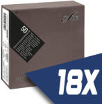 INFIBRA szalvéta 33x33cm csokoládébarna 2 rétegű 50 lap/csomag (18 csomag) (I0496-KARTON)