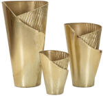  Tris váza fémből 3 db-os szett arany 39x42x75-32x32x55-25x25x35 cm