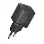 Baseus GaN5S hálózati töltő Type-C aljzat (30W, PD gyorstöltő 3.0, GaN5S), fekete