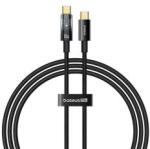 Baseus EXPLORER adatkábel (Type-C - Type-C, 100W, gyorstöltő, cipőfűző, 200cm) FEKETE (181664)