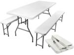 Malatec Set masa cu 2 banci pliabile tip valiza pentru gradina, camping, terase, 180x72x75cm (5902367978020)