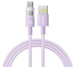 Baseus DISPLAY II adatkábel (USB - Type-C, 100W, gyorstöltő, cipőfűző, LED kijelző, 100cm) LILA (181028)