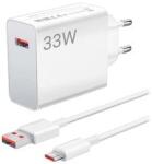 Xiaomi MDY-12-EA hálózati töltő USB aljzat (33W, PD gyorstöltő + Type-C kábel) FEHÉR (166176)