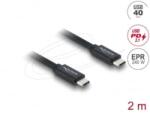 Delock Koaxiális USB-C 40 Gbps kábel 240W 2m (81707) (81707)