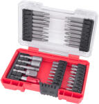 Extol behajtó klt. 37 db Cr. V. , lapos, PH, PZ, HEX, TTa, SQ, dugófej, bittartó szár, műanyag tartóban