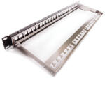 KELine KEP-EMPTY-S 19" 1U üres fekete patch panel 24 db keystone jack számára